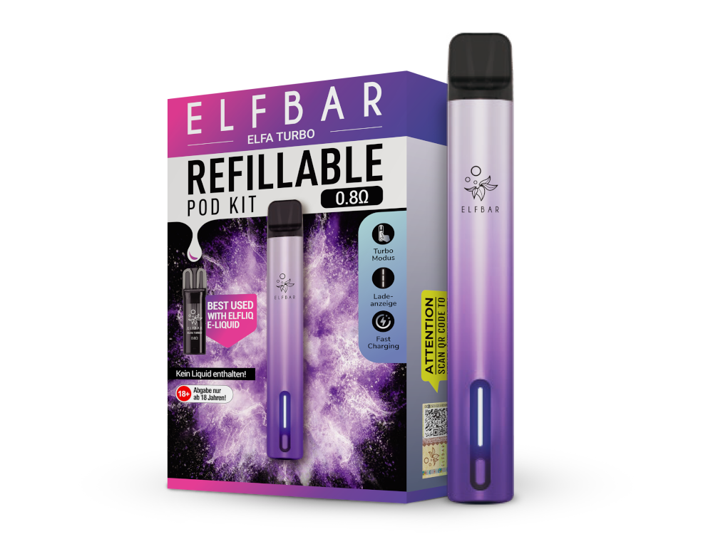 Elfbar - Elfa Turbo E-Zigaretten Set aurora-lila 10er Packung