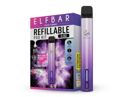 Elfbar - Elfa Turbo E-Zigaretten Set aurora-lila 10er Packung