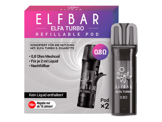 Elfbar - Elfa Turbo 0,8 Ohm Pod (2 Stück pro Packung)