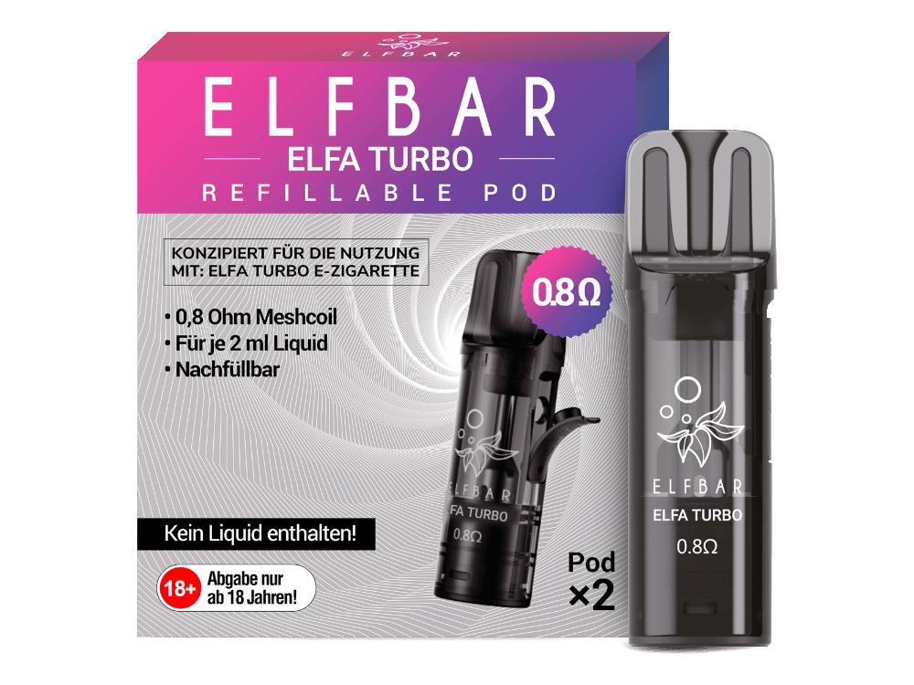 Elfbar - Elfa Turbo 0,8 Ohm Pod (2 Stück pro Packung) 400er Packung