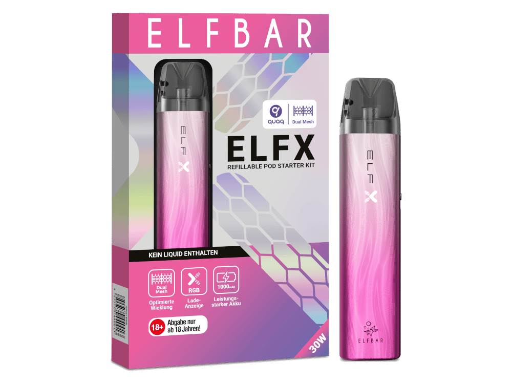 Elfbar - Elfx E-Zigaretten Set silber-pink 10er Packung