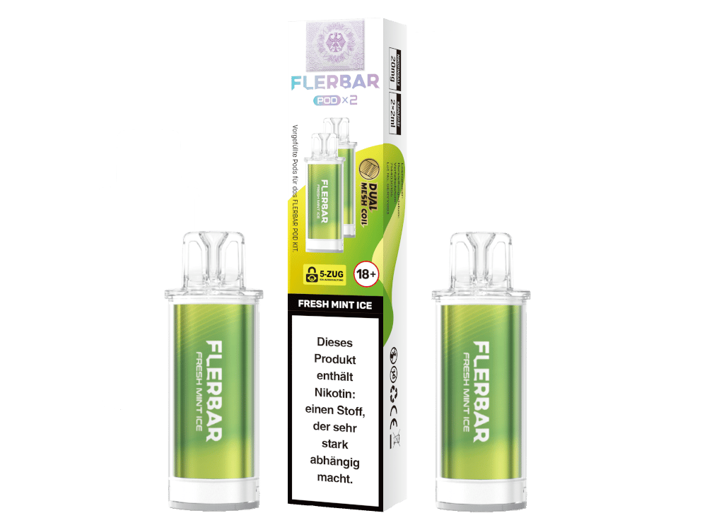 Flerbar - POD Fresh Mint Ice 20 mg/ml (2 Stück pro Packung) 10er Packung