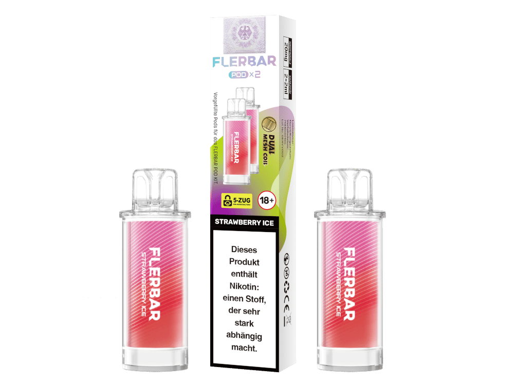 Flerbar - POD Strawberry Ice 20 mg/ml (2 Stück pro Packung) 10er Packung
