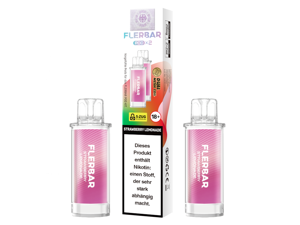 Flerbar - POD Strawberry Lemonade 20 mg/ml (2 Stück pro Packung)