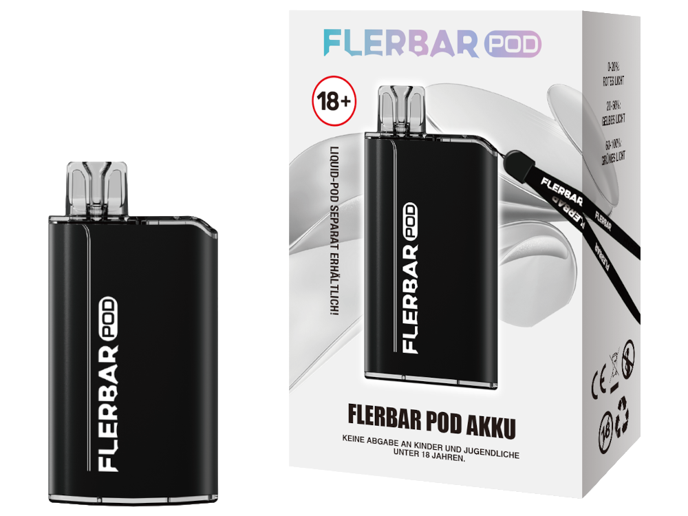 Flerbar - POD Akku 500 mAh schwarz 100er Packung