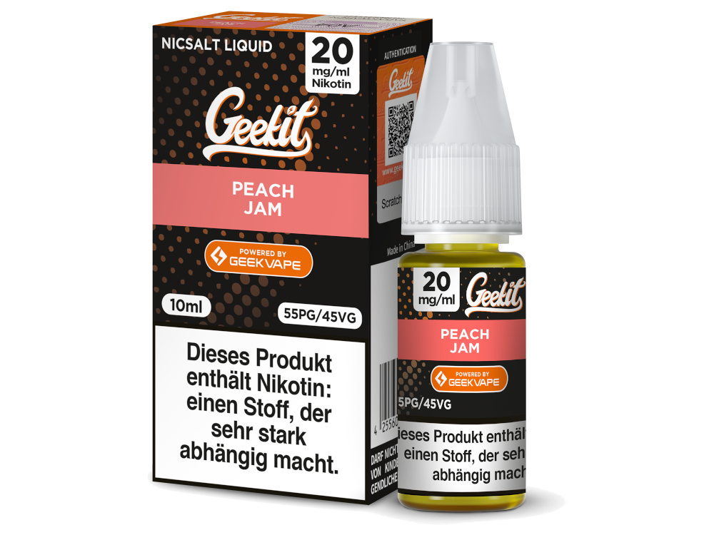 GEEKVAPE - Geekit - Peach Jam - Nikotinsalz Liquid 20 mg/ml 10er Packung