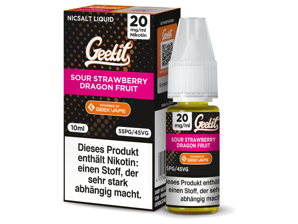 GEEKVAPE - Geekit - Sour Strawberry Dragon Fruit - Nikotinsalz Liquid 20 mg/ml 10er Packung