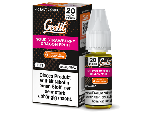 GEEKVAPE - Geekit - Sour Strawberry Dragon Fruit - Nikotinsalz Liquid 20 mg/ml 200er Packung