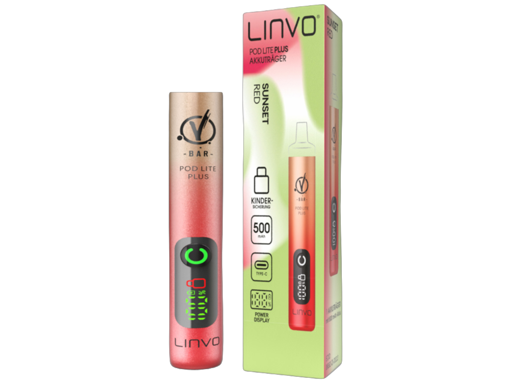 Linvo - Pod Lite Plus Akku 500 mAh rot 10er Packung