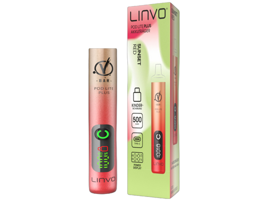 Linvo - Pod Lite Plus Akku 500 mAh rot 10er Packung