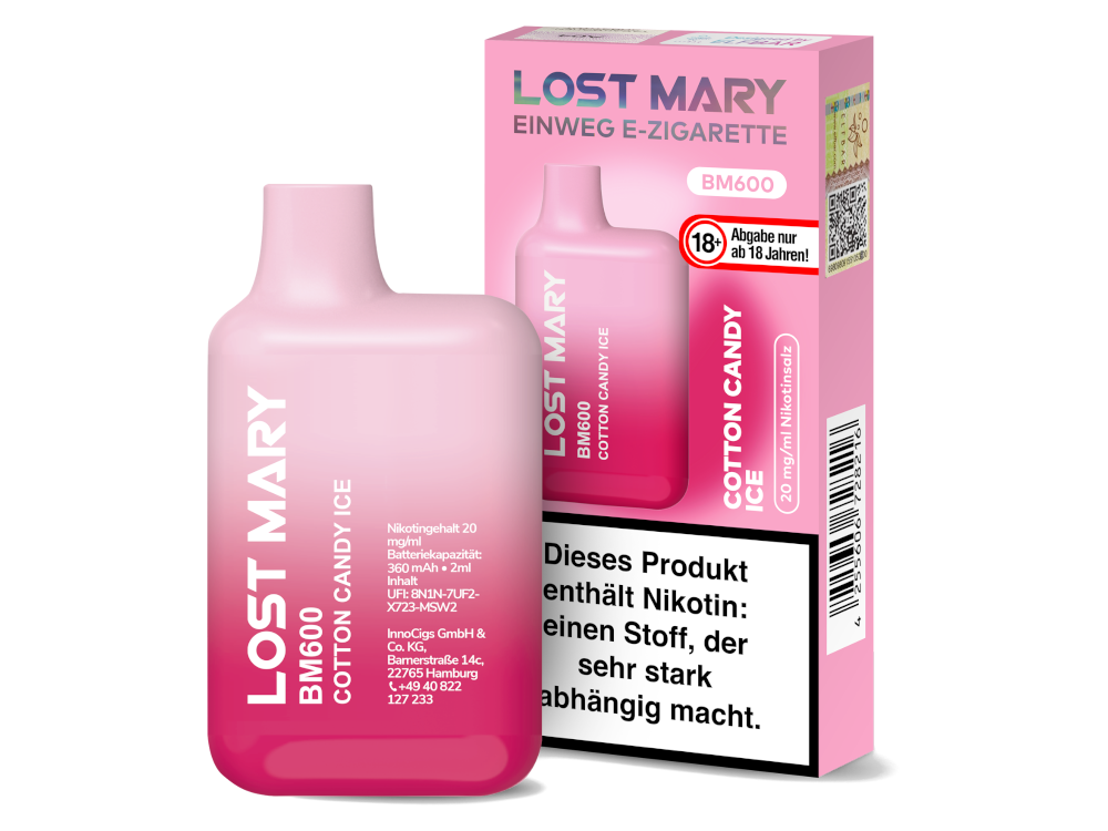 Lost Mary - BM600 Einweg E-Zigarette - Cotton Candy Ice 20 mg/ml