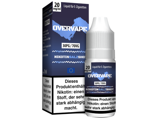Overvape - Nikotinsalz Shot 30PG/70VG 20 mg/ml 10er Packung