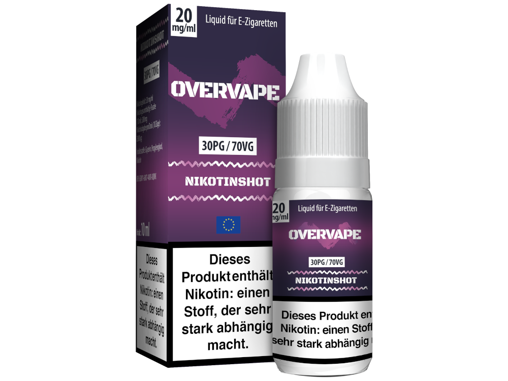 Overvape - 10 ml Nikotin Shot 30PG/70VG 20 mg/ml 10er Packung