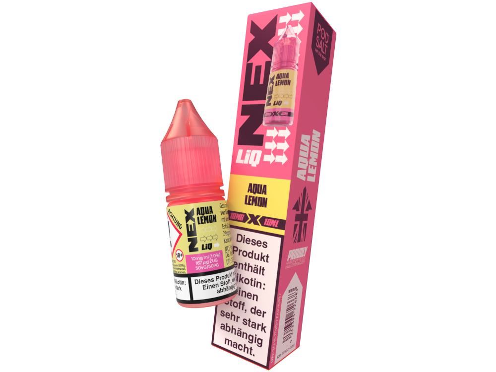 Pod Salt - NexLiq - Aqua Lemon Nikotinsalz Liquid 10 mg/ml 10er Packung