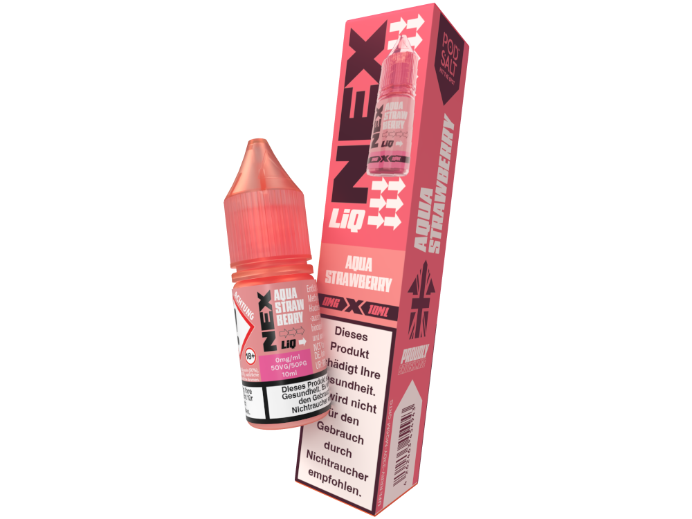 Pod Salt - NexLiq - Aqua Strawberry Nikotinsalz Liquid 0 mg/ml 10er Packung