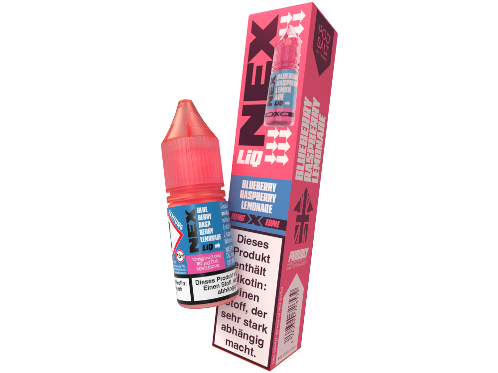 Pod Salt - NexLiq - Blueberry Raspberry Lemonade - Nikotinsalz Liquid 10 mg/ml 200er Packung