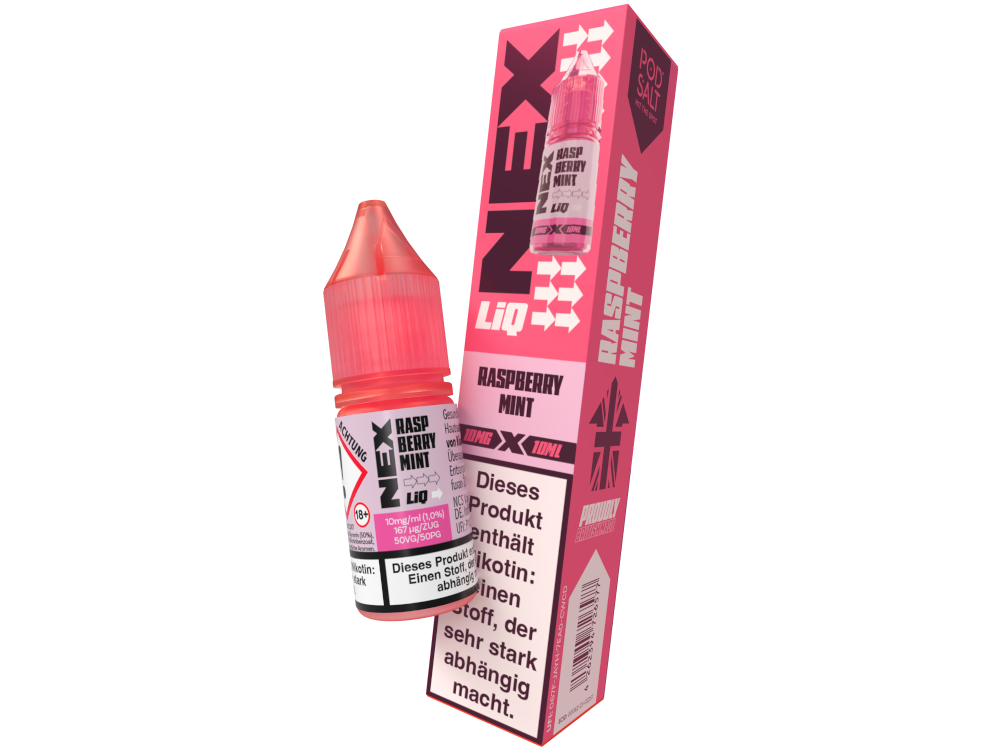 Pod Salt - NexLiq - Raspberry Mint Nikotinsalz Liquid 10 mg/ml 10er Packung