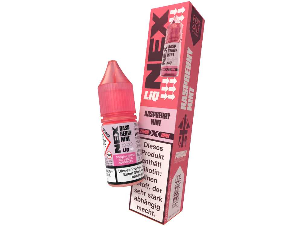 Pod Salt - NexLiq - Raspberry Mint - Nikotinsalz Liquid 20 mg/ml 200er Packung