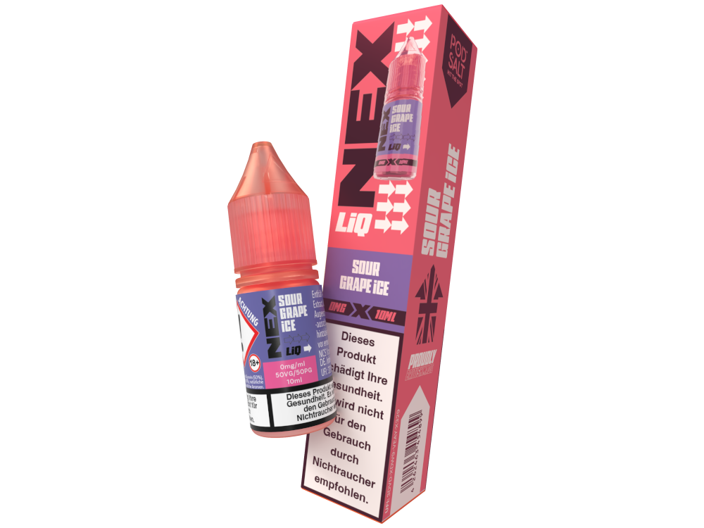 Pod Salt - NexLiq - Sour Grape Ice Nikotinsalz Liquid 0 mg/ml 10er Packung