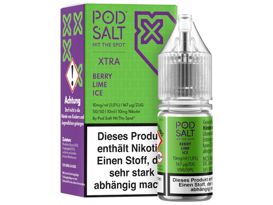 Pod Salt X - Berry Lime Ice - Nikotinsalz Liquid 10 mg/ml 5er Packung