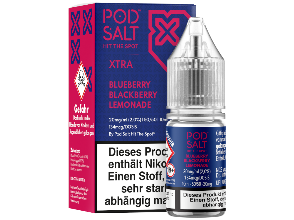 Pod Salt X - Blueberry Blackberry Lemonade - Nikotinsalz Liquid 20 mg/ml
