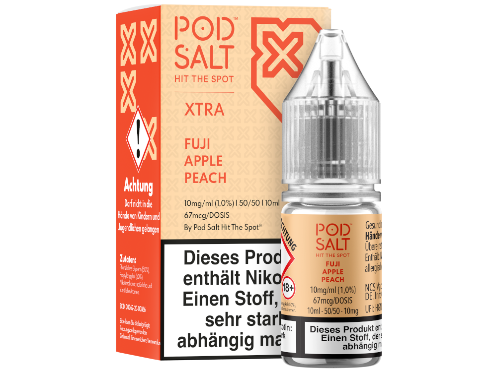 Pod Salt X - Fuji Apple Peach - Nikotinsalz Liquid 10 mg/ml 100er Packung