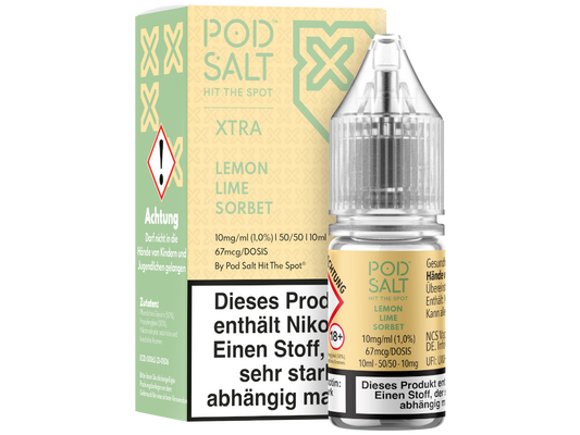 Pod Salt X - Lemon Lime Sorbet - Nikotinsalz Liquid 10 mg/ml 100er Packung