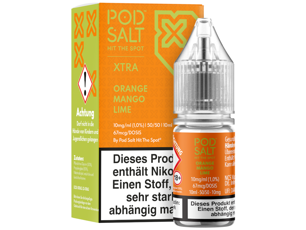 Pod Salt X - Orange Mango Lime - Nikotinsalz Liquid 10 mg/ml 100er Packung