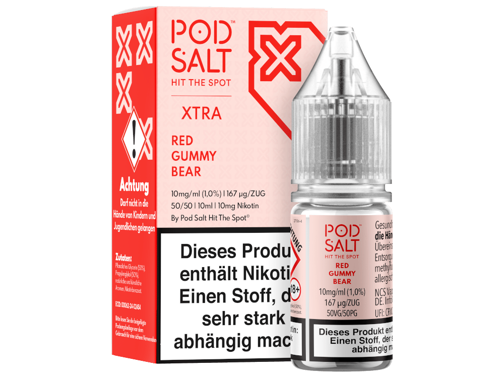 Pod Salt X - Red Gummy Bear - Nikotinsalz Liquid 10 mg/ml 5er Packung