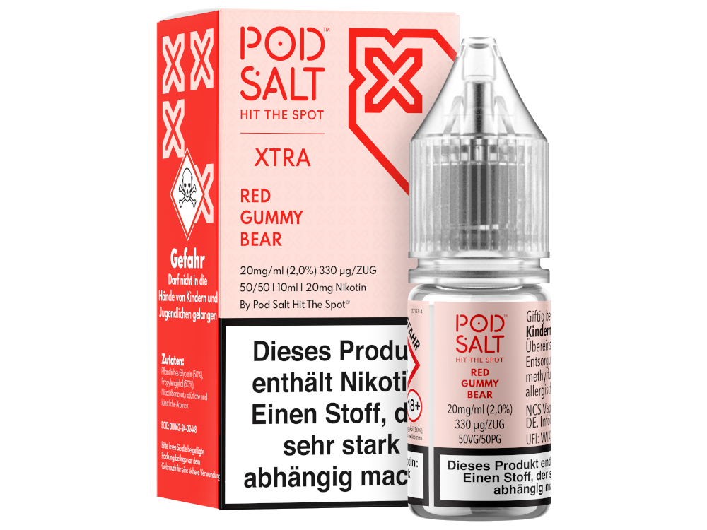 Pod Salt X - Red Gummy Bear - Nikotinsalz Liquid 20 mg/ml 100er Packung