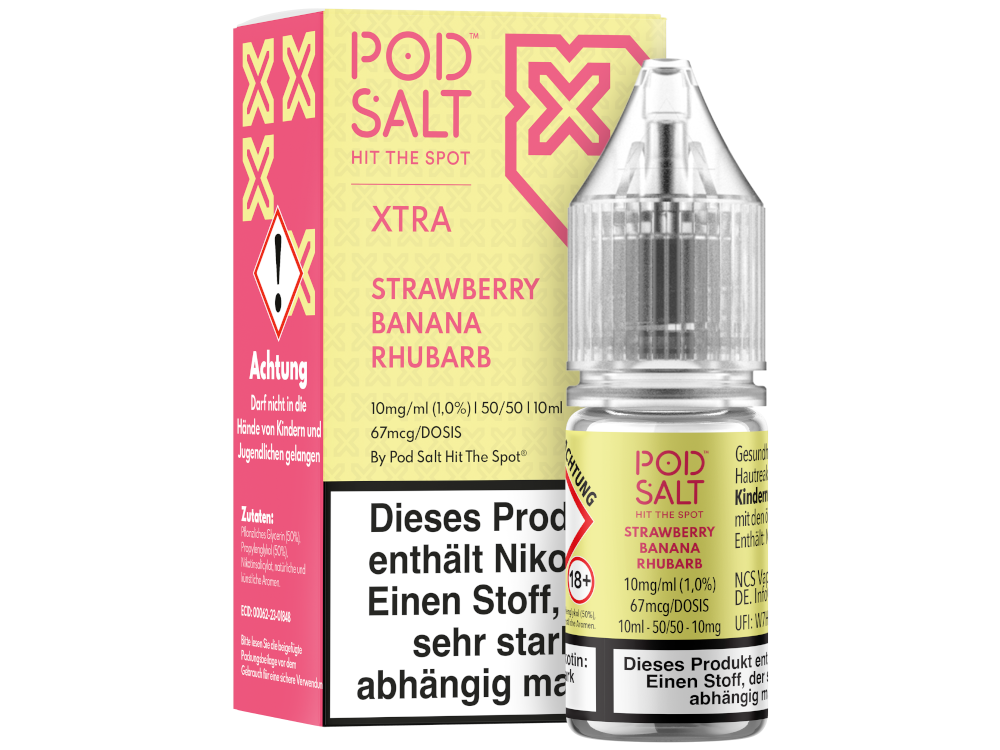 Pod Salt X - Strawberry Banana Rhubarb - Nikotinsalz Liquid 10 mg/ml 100er Packung