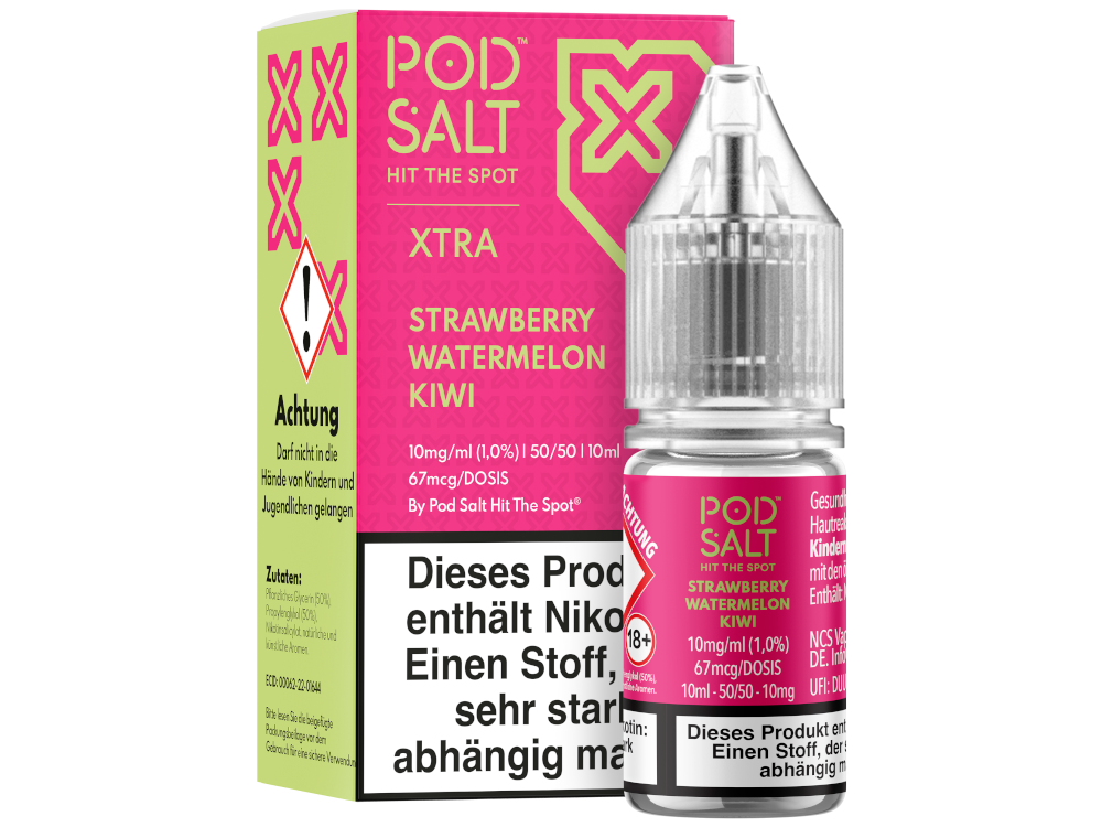 Pod Salt X - Strawberry Watermelon Kiwi - Nikotinsalz Liquid 10 mg/ml 5er Packung
