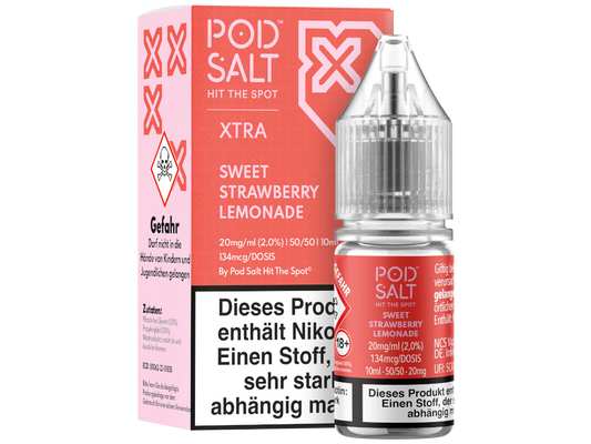 Pod Salt X - Sweet Strawberry Lemonade - Nikotinsalz Liquid 20 mg/ml 5er Packung
