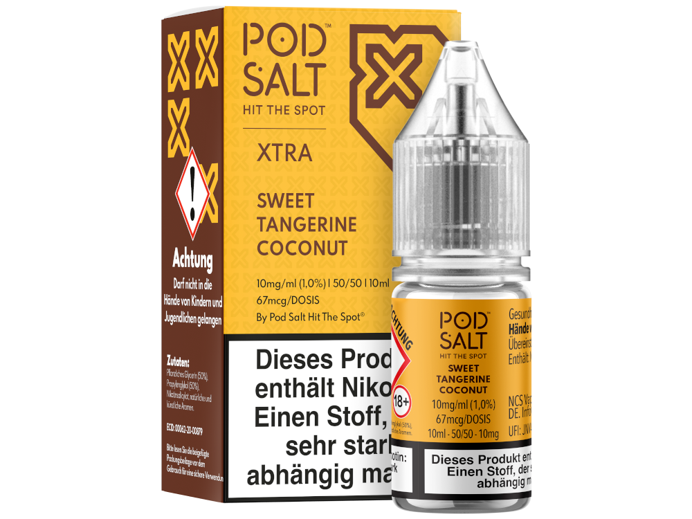 Pod Salt X - Sweet Tangerine Coconut - Nikotinsalz Liquid 10 mg/ml 5er Packung