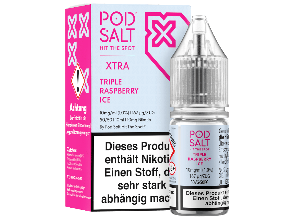Pod Salt X - Triple Raspberry Ice - Nikotinsalz Liquid 10 mg/ml 100er Packung