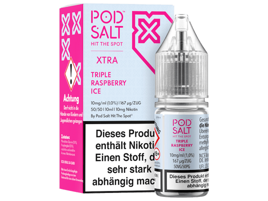 Pod Salt X - Triple Raspberry Ice - Nikotinsalz Liquid 10 mg/ml 5er Packung