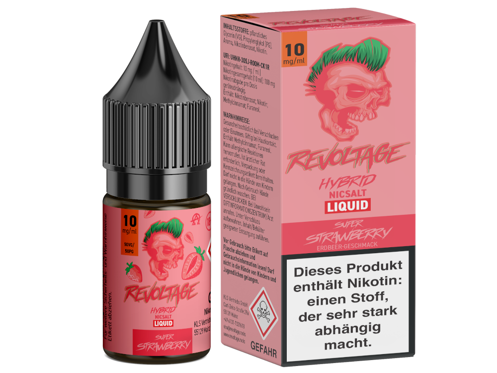 Revoltage - Super Strawberry - Hybrid Nikotinsalz Liquid 10 mg/ml