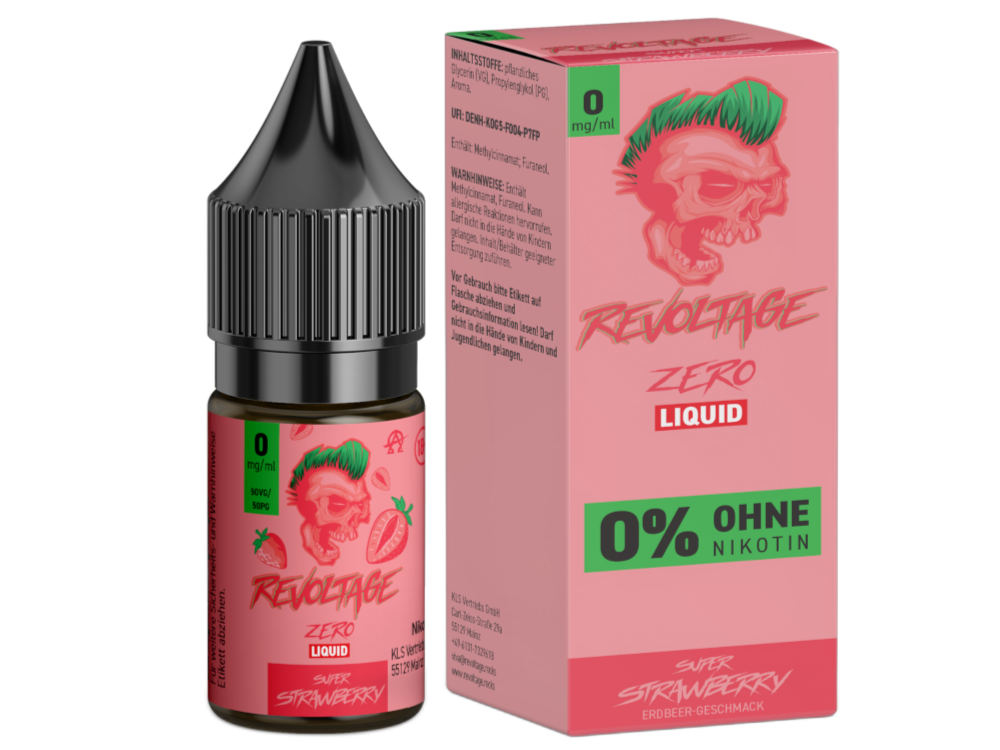 Revoltage - Super Strawberry - Hybrid Nikotinsalz Liquid 0 mg/ml 15er Packung