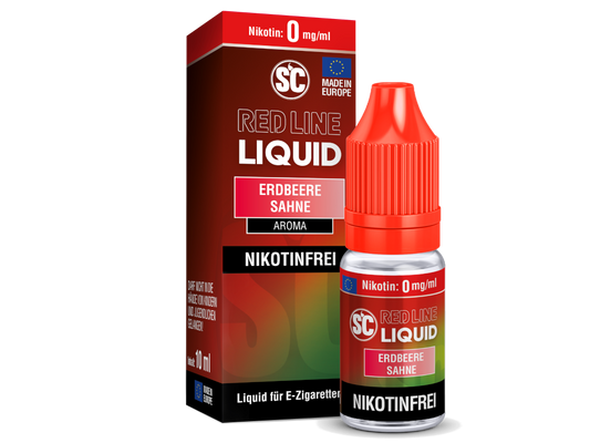 SC - Red Line - Erdbeere Sahne - Nikotinsalz Liquid 0 mg/ml 10er Packung