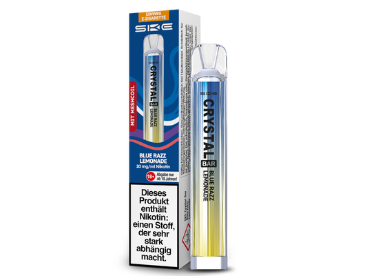 SKE - Crystal Bar Einweg E-Zigarette - Blue Razz Lemonade 20 mg/ml 10er Packung