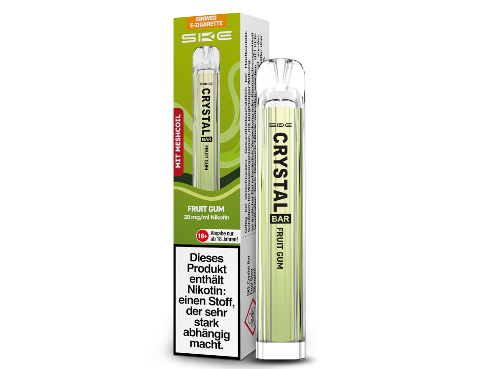 SKE - Crystal Bar Einweg E-Zigarette - Fruit Gum 20 mg/ml 400er Packung
