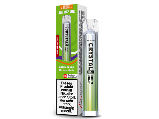 SKE - Crystal Bar Einweg E-Zigarette - Green Grape 20 mg/ml 10er Packung