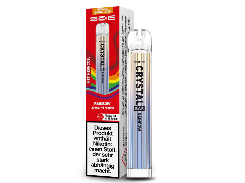 SKE - Crystal Bar Einweg E-Zigarette - Rainbow 20 mg/ml 10er Packung
