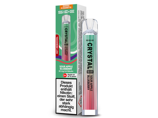 SKE - Crystal Bar Einweg E-Zigarette - Sour Apple Blueberry 20 mg/ml 10er Packung