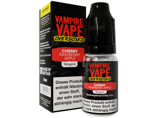Vampire Vape - Overdosed - Cherry Raspberry Apple - Nikotinsalz Liquid 10 mg/ml 10er Packung