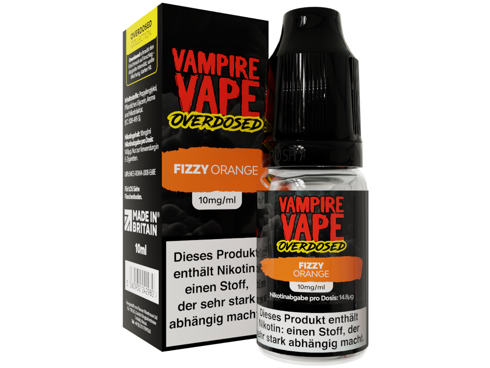Vampire Vape - Overdosed - Fizzy Orange - Nikotinsalz Liquid 10 mg/ml